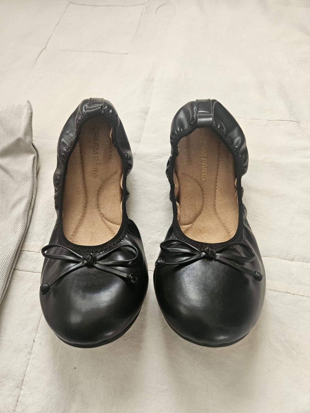Dream Pairs 9W Black Ballet Flats with Bow - Women Shoes